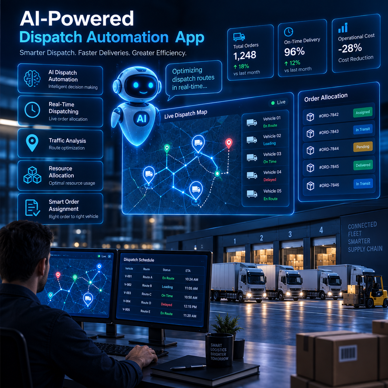 AI powered dispatch automation for courier and delivery