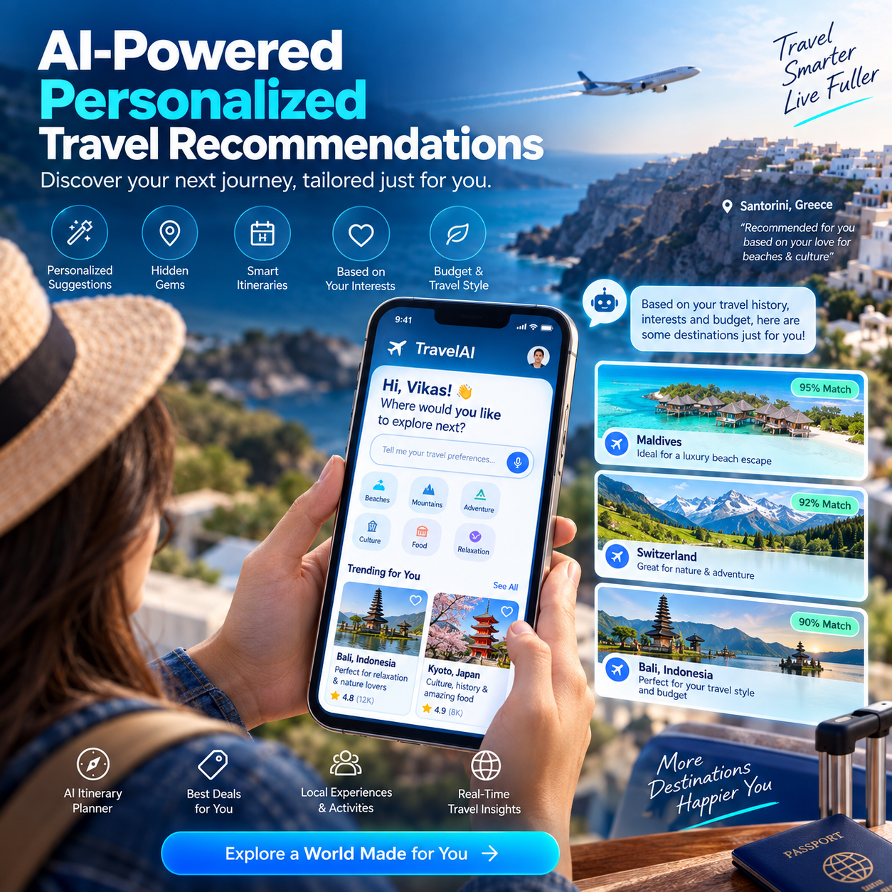 AI personalized travel recommendation app