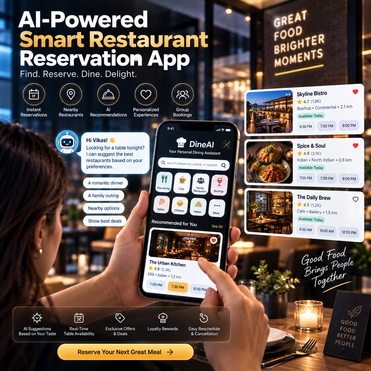 AI smart restaurant reservation app