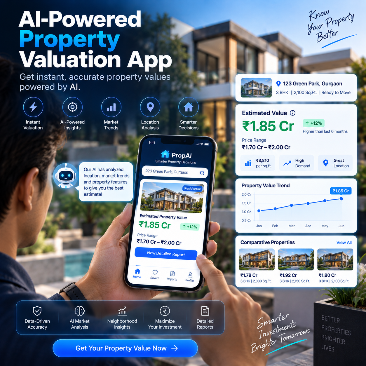 AI powered property valuation app