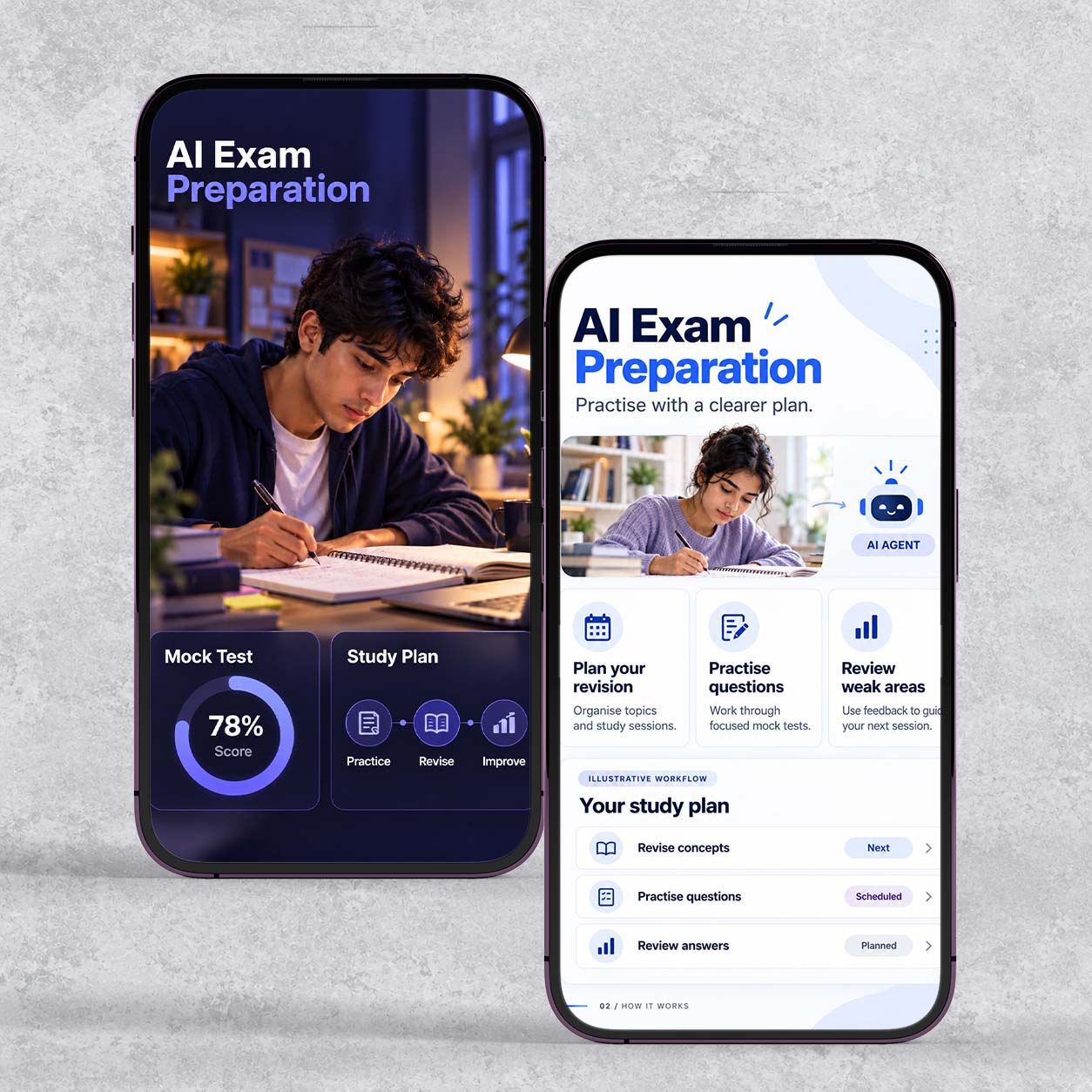 AI interactive exam preparation app