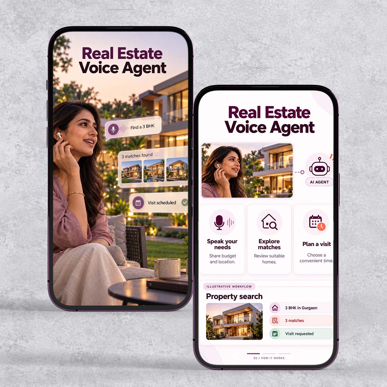 AI powered real estate voice agent app