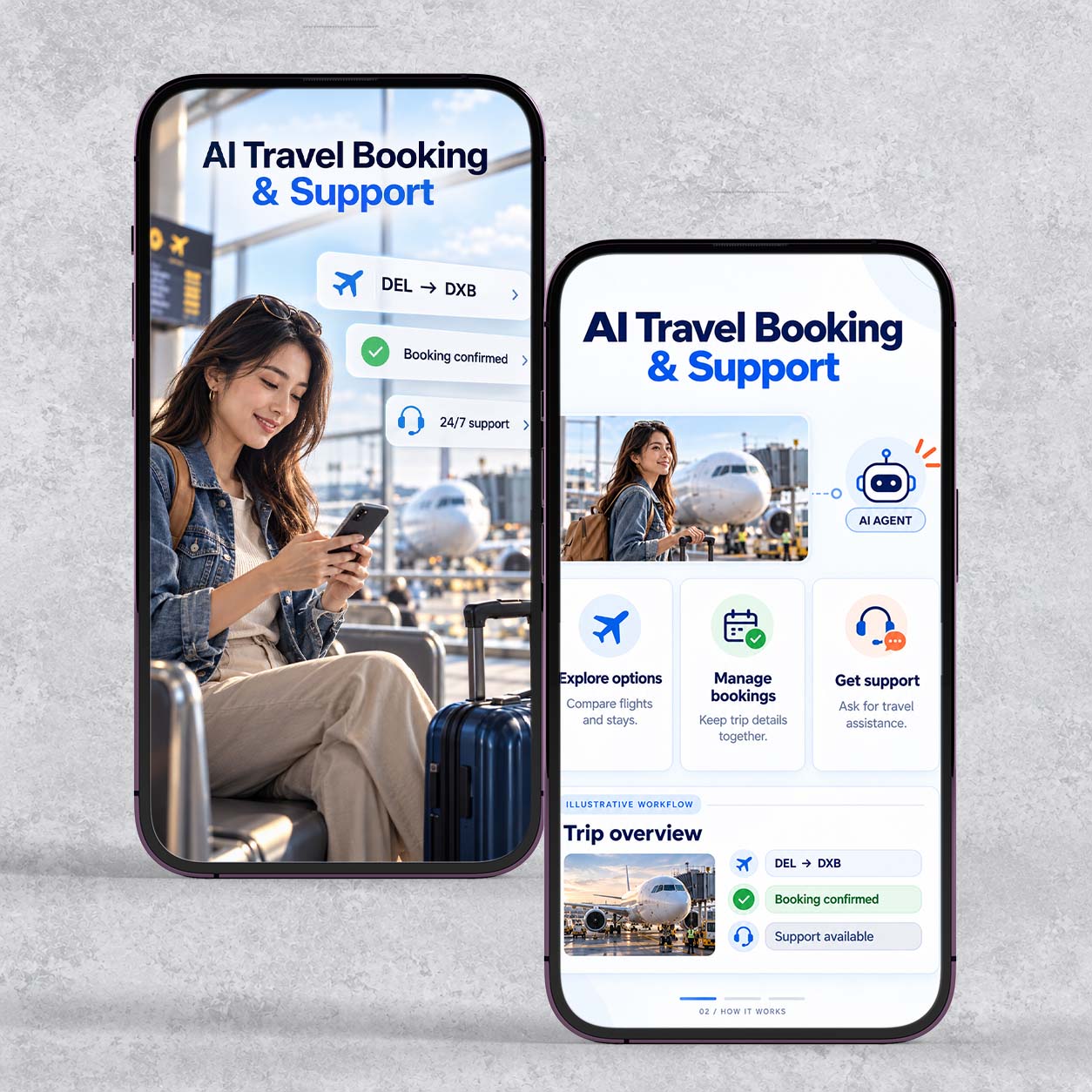 AI powered travel booking and support chatbot app