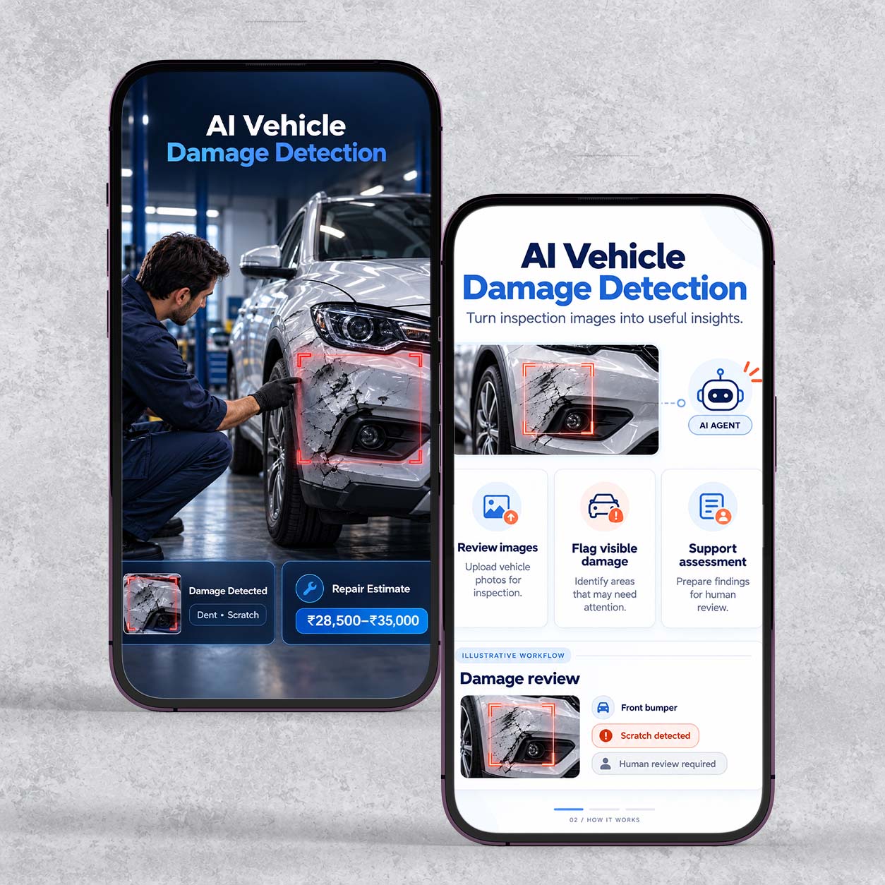 AI powered automated vehicle damage detection app