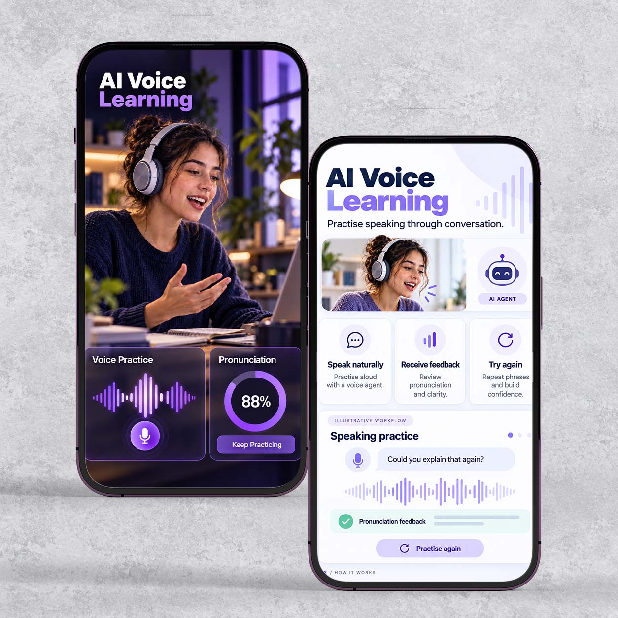 AI voice recognition learning app